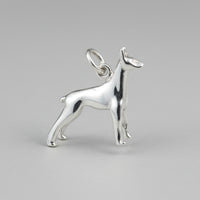 Silver Doberman Pinscher Charm