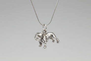 Silver English Bulldog Necklace