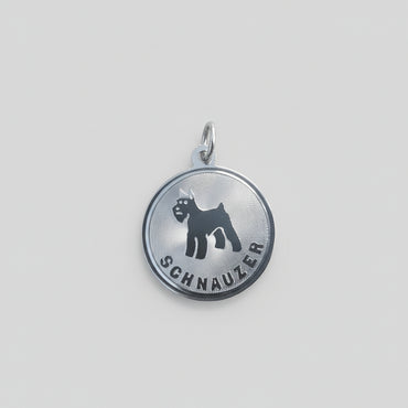 Silver Schnauzer Disc Charm