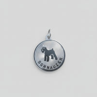 Silver Schnauzer Disc Charm