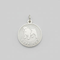 Silver English Bulldog Disc Charm