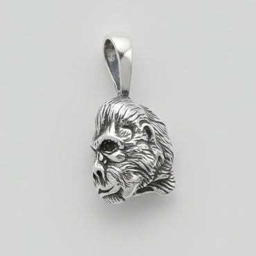 Silver Gorilla Head Pendant
