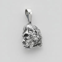 Silver Gorilla Head Pendant