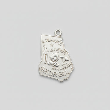 Silver Georgia State Outline Charm