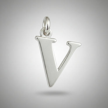 Silver Initial "V" Charm
