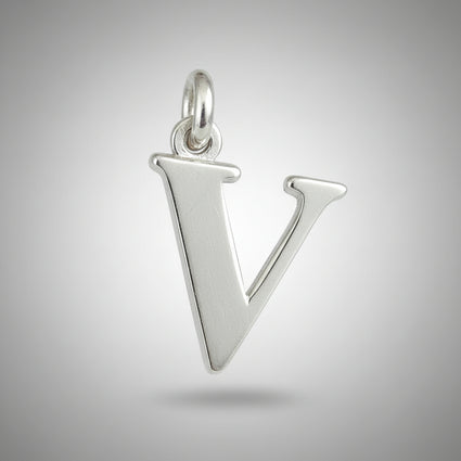 Silver Initial "V" Charm