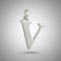 Silver Initial "V" Charm