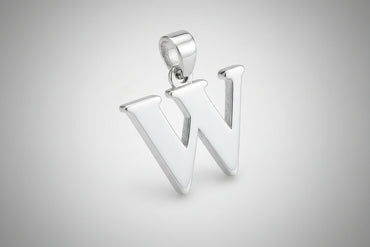 Silver Initial "W" Charm