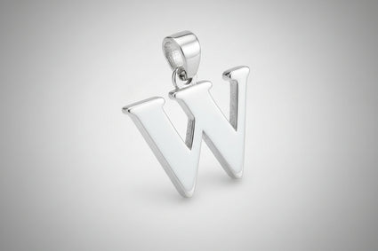 Silver Initial "W" Charm