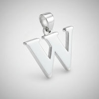Silver Initial "W" Charm