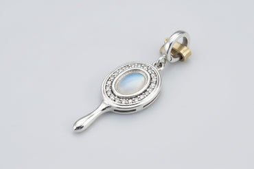 Silver & Mother of Pearl Hand Mirror Charm