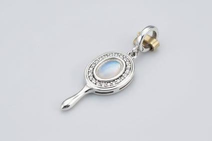 Silver & Mother of Pearl Hand Mirror Charm