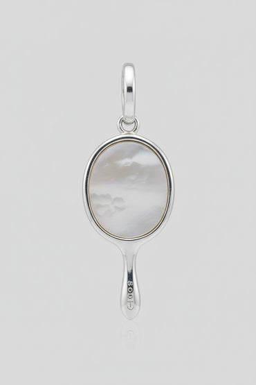 Silver & Mother of Pearl Hand Mirror Charm