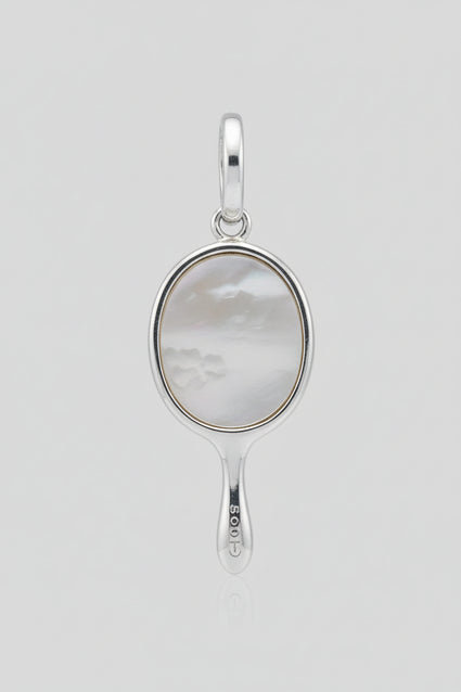 Silver & Mother of Pearl Hand Mirror Charm