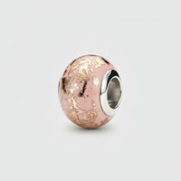 Pink & Gold Speckled Murano Glass Charm