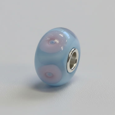 Baby Blue with Pink Polka Dots