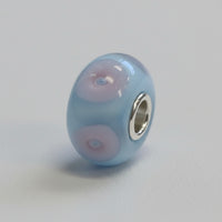 Baby Blue with Pink Polka Dots