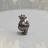 Silver Rooster Slide Bead