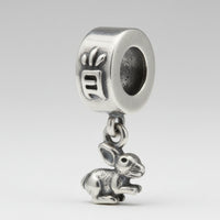 Silver "Year of the Rabbit" Zodiac Dangle Charm
