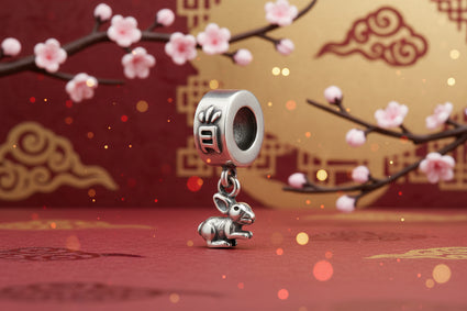 Silver "Year of the Rabbit" Zodiac Dangle Charm