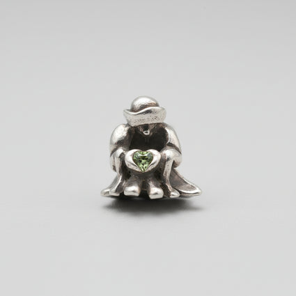 Retired "Wisdom" Sterling Silver Bead with Green Tourmaline