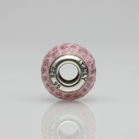 Pink Speckled Glitter Murano Glass Bead