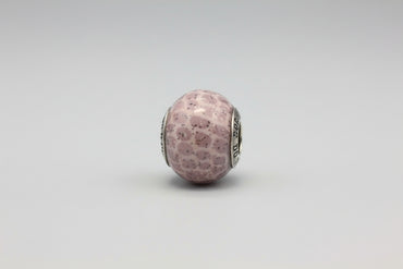 Pink Speckled Glitter Murano Glass Bead