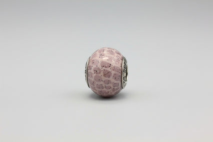 Pink Speckled Glitter Murano Glass Bead