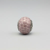 Pink Speckled Glitter Murano Glass Bead