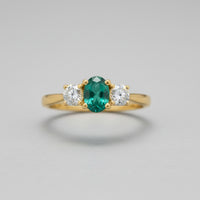 Three-Stone Emerald & Diamond Ring