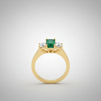 Three-Stone Emerald & Diamond Ring