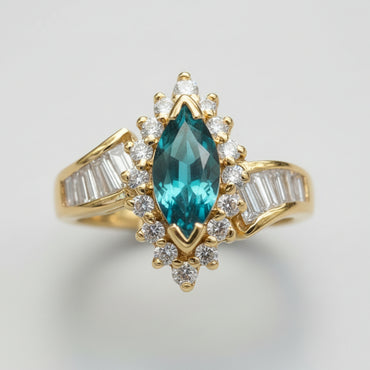 Marquise Emerald & Diamond Ballerina Ring