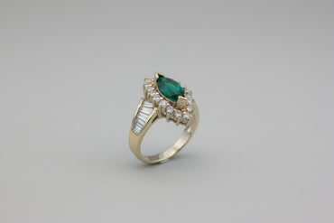 Marquise Emerald & Diamond Ballerina Ring