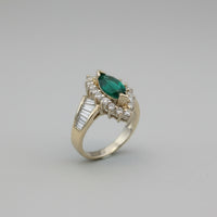 Marquise Emerald & Diamond Ballerina Ring