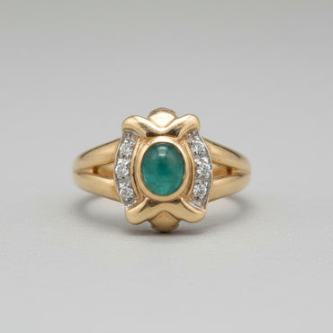 Minimalist Round Emerald Stacking Ring