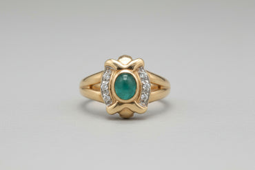 Minimalist Round Emerald Stacking Ring