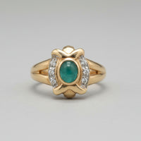 Minimalist Round Emerald Stacking Ring