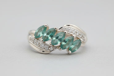 Five-Stone Marquise Emerald Wave Ring