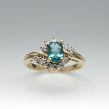 Emerald Starburst Halo Ring