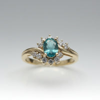 Emerald Starburst Halo Ring