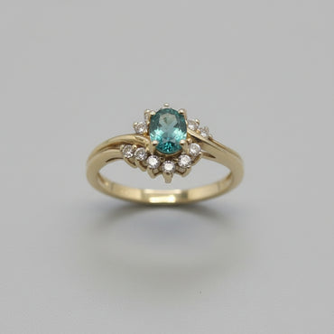 Emerald Starburst Halo Ring