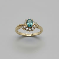 Emerald Starburst Halo Ring