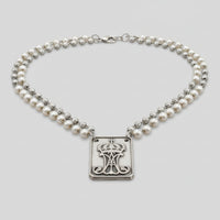 Garment of Grace Scapular Necklace | Silver & Pearl