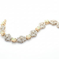 Created Opal & Diamond Clover Bracelet