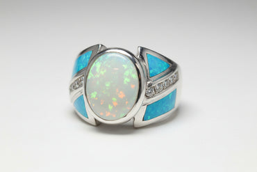 Opal & Diamond Statement Ring