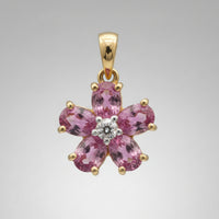 Sapphire & Diamond Floral Pendant