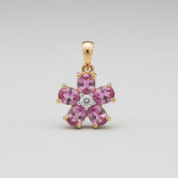 Sapphire & Diamond Floral Pendant