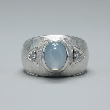 Star Sapphire & Diamond Ring