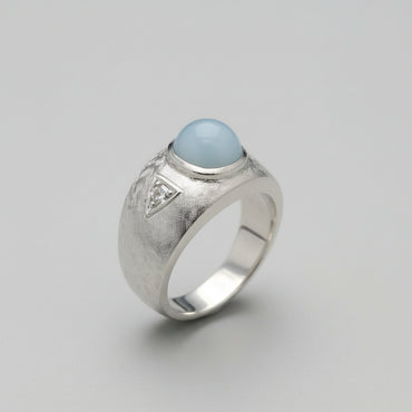 Star Sapphire & Diamond Ring