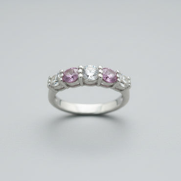 Sapphire & Diamond Five-Stone Ring